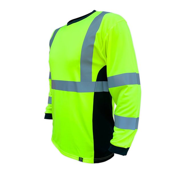 Safetyshirtz SS360 Basic Class 3 Long Sleeve T-Shirt w/ vented sides, Safety Green, 3XL 45120418XXXL